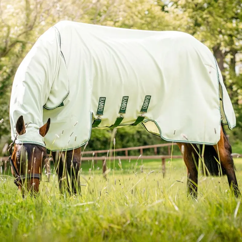 Horseware Rambo Hoody Fly Rug - Green/Sage/Beige/Green